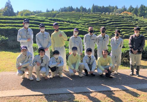 長浜農業高校の生徒さんと亀山茶畑の整備
